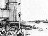 Click on this image to see high-bandwidth Battery Park Sketch by James S. Rossant, Conklin & Rossant Battery Park Sketch