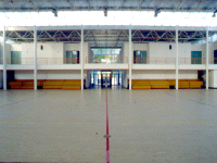 interior of Uskudar American Academy gym by James S. Rossant, James Rossant Architects